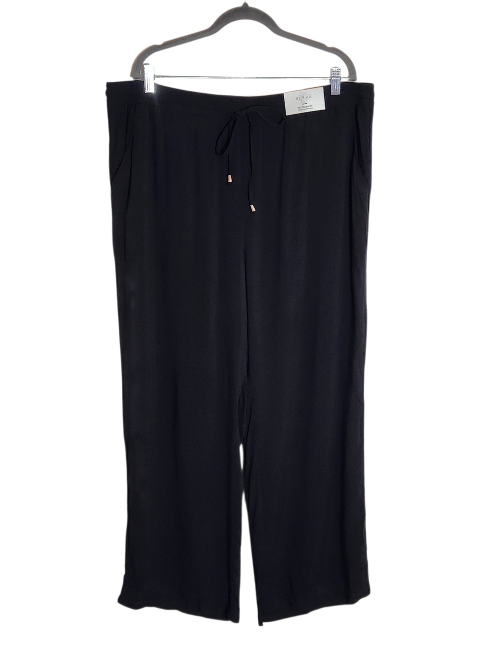 Serra Black Flowy Drawstring Pants Size XL NWT
